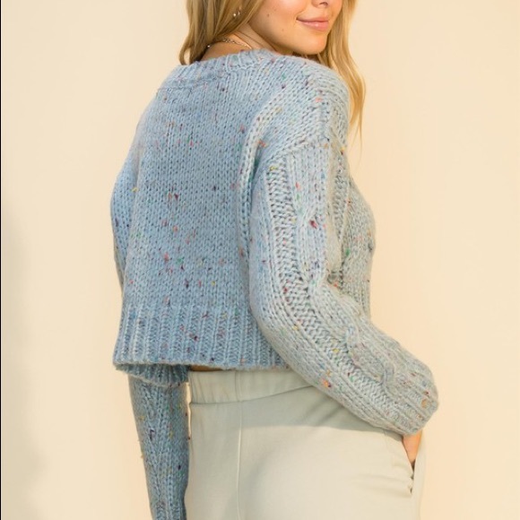 Smoke Blue Multicolor Speck Sweater - Picture 3 of 3